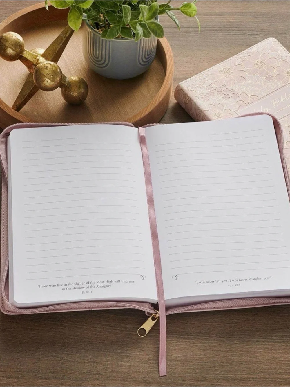 3 Item Bundle Always Be Joyful Mauve Faux Leather Journal W/ Pen & Bookmark